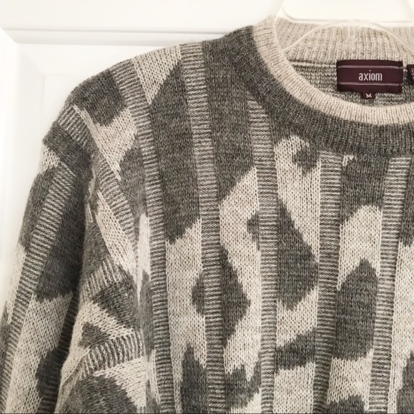 New AXIOM Crew Neck Sweater-Gray/Beige-Size Med - Picture 4 of 8